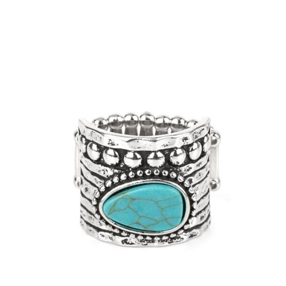 Crackle Stone Ring Turquoise